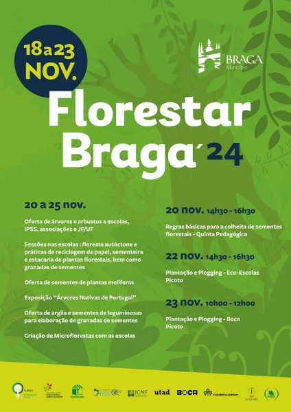 Programa de sensibilização ambiental ‘Florestar Braga’ decorre de 18 a 23 de novembro