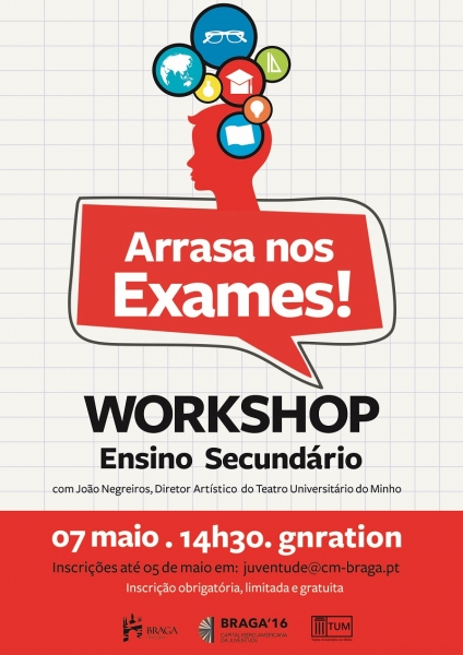 Workshop “Arrasa nos Exames” realiza-se dia 7 de Maio