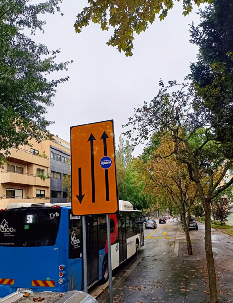 Via reservada a Transportes Públicos de Passageiros na Av. 31 de Janeiro