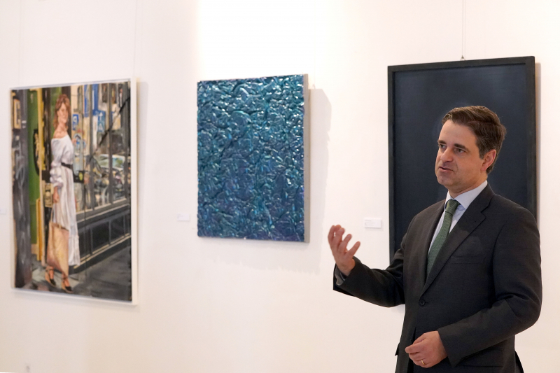 Trabalhos da Bienal de Pintura do Eixo Atlântico expostos na BLCS
