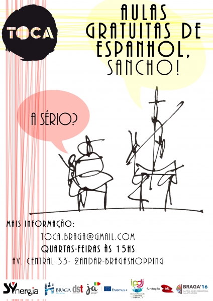 Aulas gratuitas de espanhol no Espaço TOCA