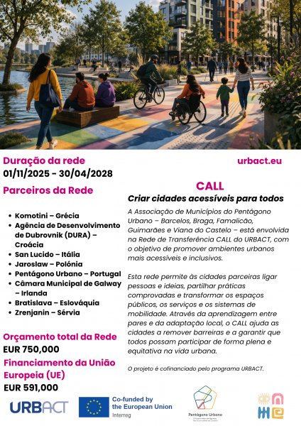 Municípios do Pentágono Urbano integram rede europeia URBACT para promover cidades mais sustentáveis e inclusivas