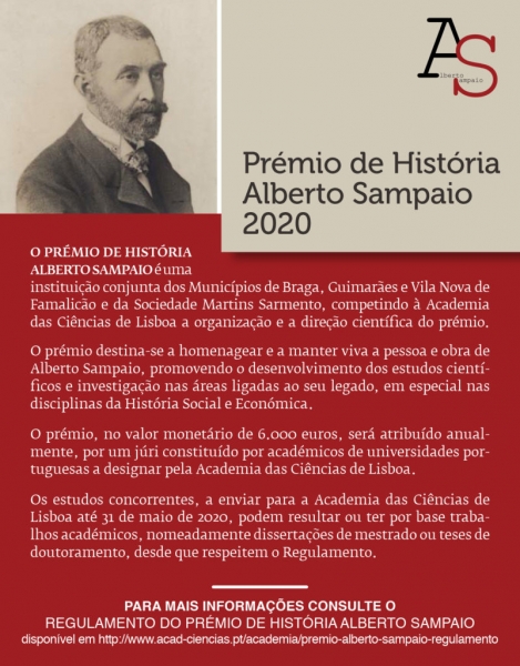 Abertas candidaturas para o Prémio Alberto Sampaio