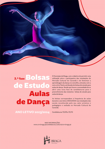 Abertura das Candidaturas a Bolsas de Estudo para aulas de Dança 2023/2024 – 2.ª Fase